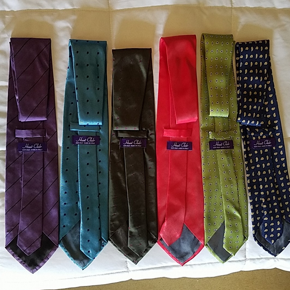 6 HUNT CLUB silk ties